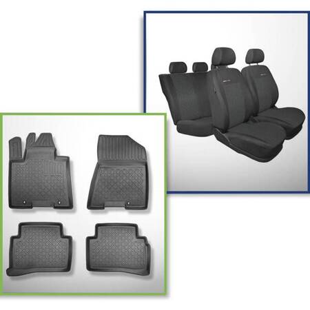 Set: TPE automatten + op maat gemaakte hoezen voor Kia Sportage IV SUV (01.2016-12.2021) - Elegance P-1