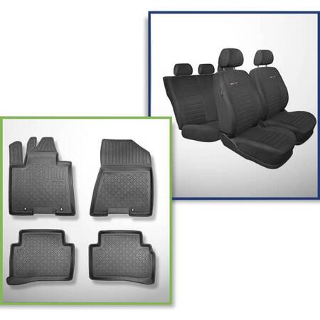 Set: TPE automatten + op maat gemaakte hoezen voor Kia Sportage IV SUV (01.2016-12.2021) - Elegance P-4