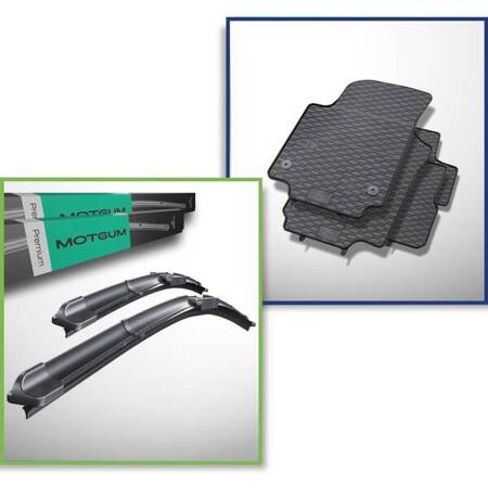 Set: rubberen automatten + auto ruitenwissers op de voorruit voor Volkswagen up! Hatchback (11.2011-....)