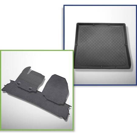 Set: rubberen automatten + koffeerbakmat voor Ford Galaxy III MPV (06.2006-08.2015) - Guardliner - 7 stoelen; derde rij verlaagd