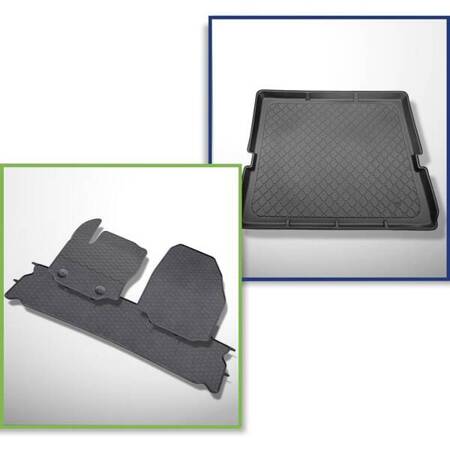 Set: rubberen automatten + koffeerbakmat voor Ford S-Max I MPV (05.2006-08.2015) - Guardliner - 7 stoelen; derde rij verlaagd