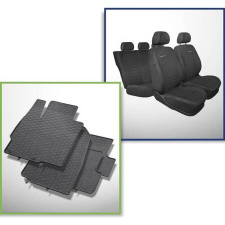 Set: rubberen automatten + op maat gemaakte hoezen voor Citroen C4 II Hatchback (2012-2014) - Elegance - P-4