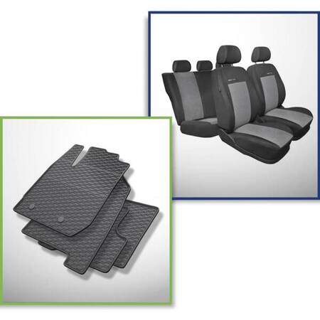 Set: rubberen automatten + op maat gemaakte hoezen voor Dacia Duster SUV (2010-2013) - Elegance - P-2