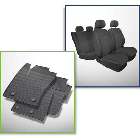 Set: rubberen automatten + op maat gemaakte hoezen voor Fiat Tipo Hatchback, Stationwagen (2016-....) - Elegance - P-1