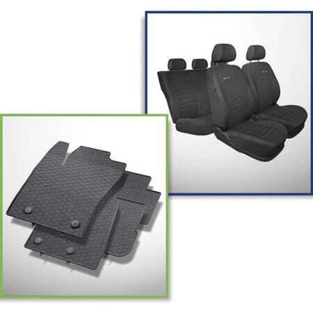 Set: rubberen automatten + op maat gemaakte hoezen voor Fiat Tipo Hatchback, Stationwagen (2016-....) - Elegance - P-4