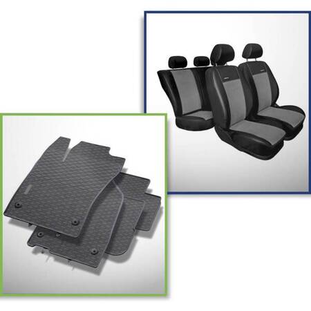 Set: rubberen automatten + op maat gemaakte hoezen voor Fiat Tipo Sedan (2016-....) - Premium