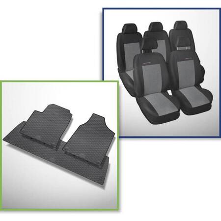 Set: rubberen automatten + op maat gemaakte hoezen voor Ford Galaxy I, II MPV (1995-2006) - Elegance - P-2 - 5 stoelen