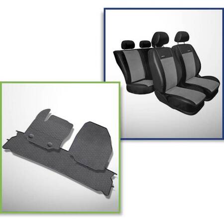 Set: rubberen automatten + op maat gemaakte hoezen voor Ford Galaxy III MPV (2006-2015) - Premium