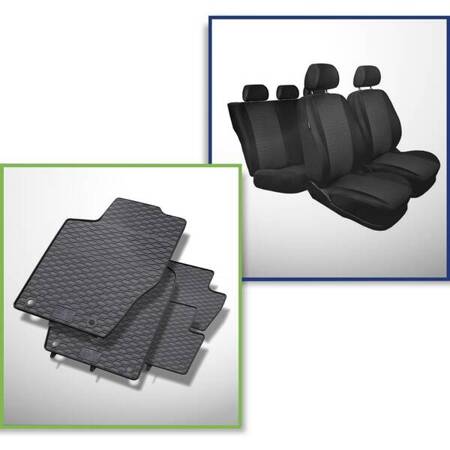 Set: rubberen automatten + op maat gemaakte hoezen voor Peugeot 307 Hatchback, Cabriolet, Sedan (2001-2005) - Practic