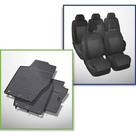 Set: rubberen automatten + op maat gemaakte hoezen voor Peugeot 307 I SW (2001-2005) - Elegance - P-3