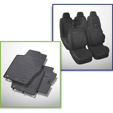 Set: rubberen automatten + op maat gemaakte hoezen voor Peugeot 307 II SW (2005-2008) - Elegance - P-4