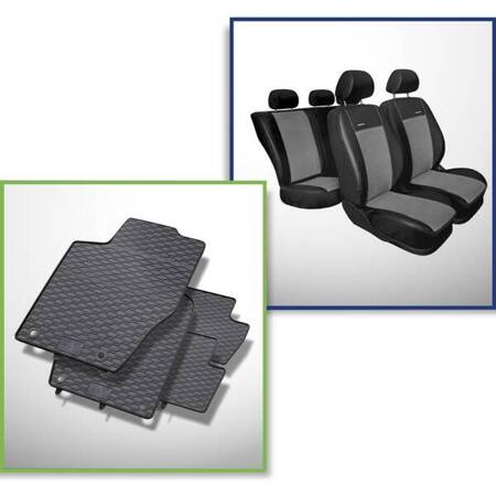 Set: rubberen automatten + op maat gemaakte hoezen voor Peugeot 307 II SW (2005-2008) - Premium