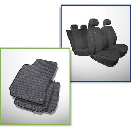 Set: rubberen automatten + op maat gemaakte hoezen voor Volkswagen Passat B5, B5 FL Sedan (1996-2005) - Elegance - P-1