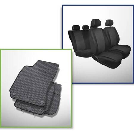 Set: rubberen automatten + op maat gemaakte hoezen voor Volkswagen Passat B5, B5 FL Variant (1996-2005) - Practic