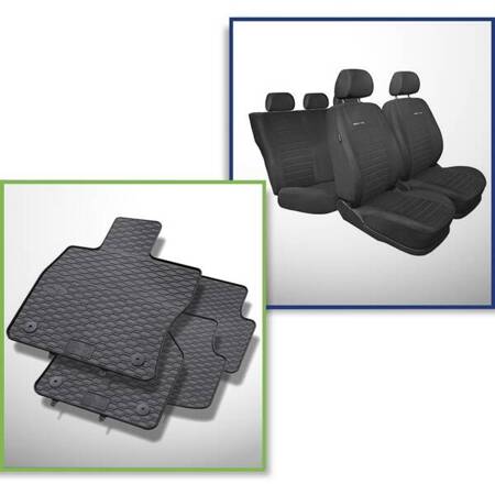 Set: rubberen automatten + op maat gemaakte hoezen voor Volkswagen Passat B8 Sedan, Variant (2014-....) - Elegance - P-4