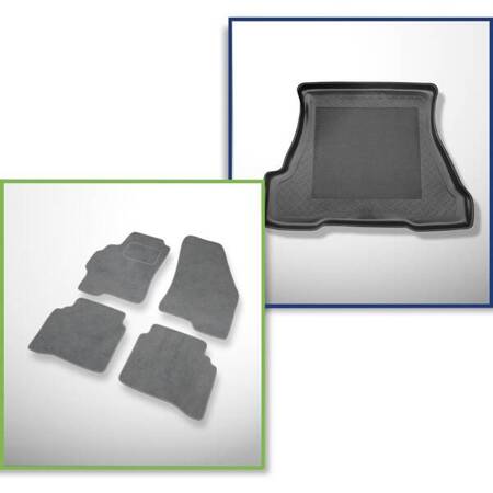 Set: velours automatten + kofferbakmatten voor Ford Mondeo II (1996-2000) 5 deuren - Standard