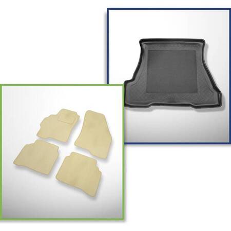 Set: velours automatten + kofferbakmatten voor Ford Mondeo II (1996-2000) 5 deuren - Standard