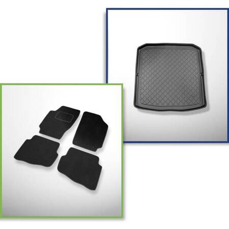 Set: velours automatten + kofferbakmatten voor Skoda Fabia I 6Y (2000-2007) 5 deuren - Guardliner