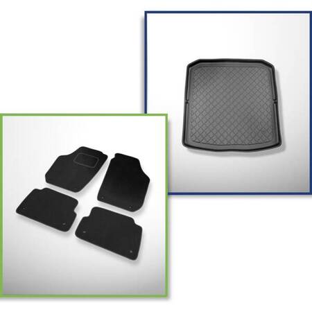 Set: velours automatten + kofferbakmatten voor Skoda Fabia II 5J (2007-12.2014) 5 deuren - Guardliner