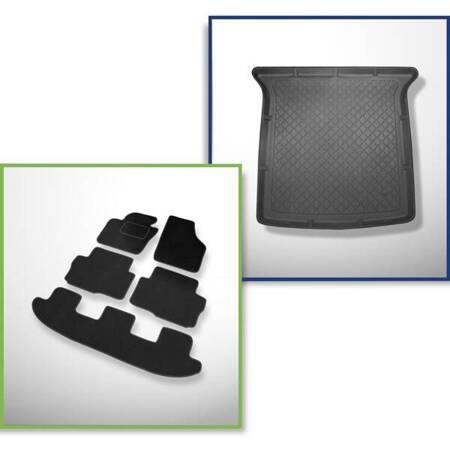 Set: velours automatten + kofferbakmatten voor Volkswagen Sharan II (09.2010-....) 5 deuren - Guardliner - 5 zitplaatsen