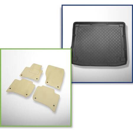 Set: velours automatten + kofferbakmatten voor Volkswagen Touareg II (02.2010-03.2018) 5 deuren - Guardliner