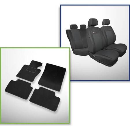 Set: velours automatten + op maat gemaakte autohoezen voor BMW X3 SAV (2003-2010) – Elegance P-3