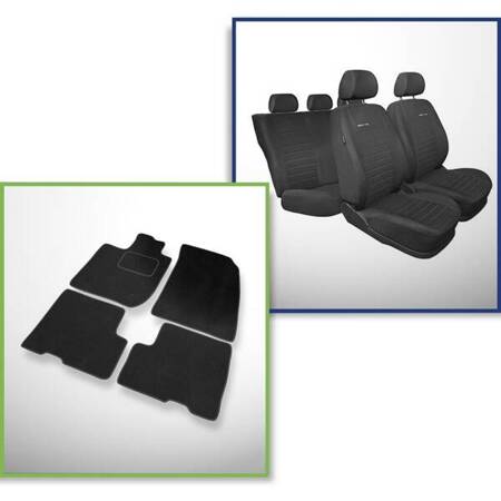 Set: velours automatten + op maat gemaakte autohoezen voor Dacia Duster II SUV (2018-....) – Elegance P-4