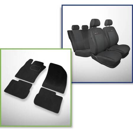 Set: velours automatten + op maat gemaakte autohoezen voor Fiat Tipo Hatchback, Stationwagen, Sedan (2015-....) – Elegance P-3