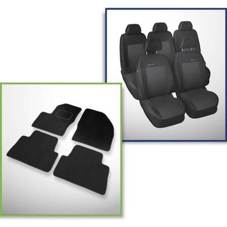 Set: velours automatten + op maat gemaakte autohoezen voor Ford C-MAX MPV (2003-2010) – Elegance P-3