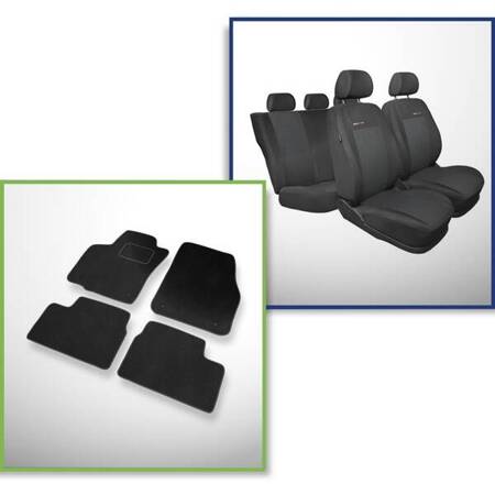 Set: velours automatten + op maat gemaakte autohoezen voor Opel Astra H Caravan, Hatchback, Cabriolet, Sedan (2004-2012) – Elegance P-3