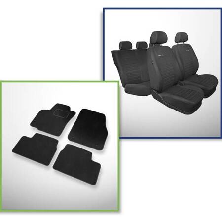 Set: velours automatten + op maat gemaakte autohoezen voor Opel Astra H Caravan, Hatchback, Cabriolet, Sedan (2004-2012) – Elegance P-4