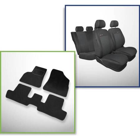 Set: velours automatten + op maat gemaakte autohoezen voor Peugeot 3008 SUV (2009-2016) – Elegance P-3