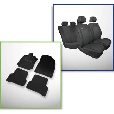 Set: velours automatten + op maat gemaakte autohoezen voor Renault Captur I SUV (2013-2019) – Elegance P-3