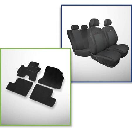 Set: velours automatten + op maat gemaakte autohoezen voor Toyota RAV4 II SUV (2000-2005) – Elegance P-3