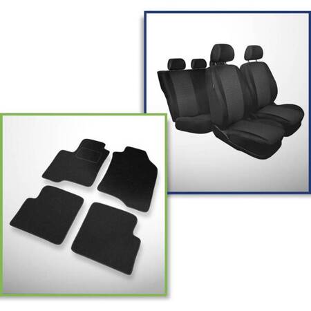 Set: vilt automatten + op maat gemaakte autohoezen voor Fiat Panda III Hatchback, Bestelwagen (2012-....) – Practic - 4-személyes