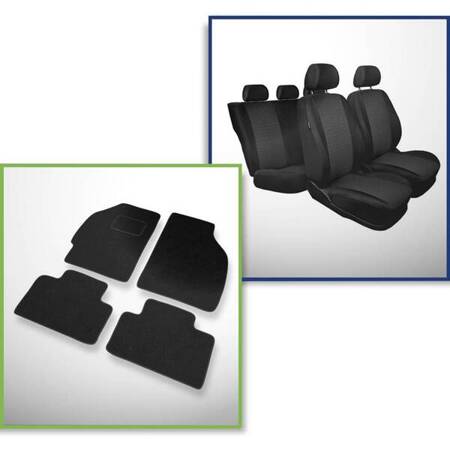 Set: vilt automatten + op maat gemaakte autohoezen voor Fiat Punto II Hatchback, Bestelwagen (1999-2011) – Practic