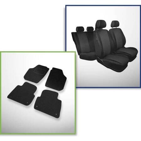 Set: vilt automatten + op maat gemaakte autohoezen voor Skoda Roomster Bestelwagen (2006-2015) – Practic