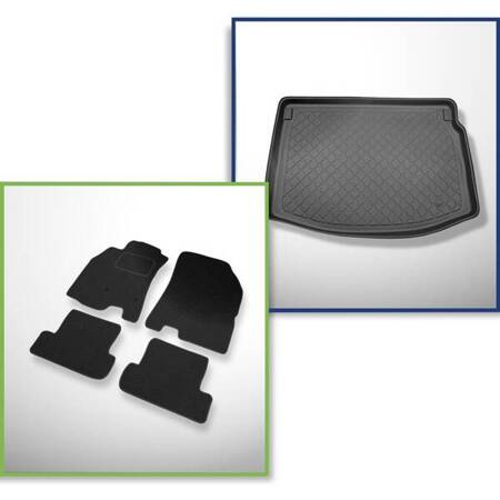 Set: vilten automatten + kofferbakmatten voor Renault Megane III (11.2008-12.2015) 5 deuren - Guardliner