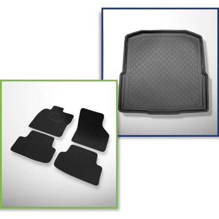 Set: vilten automatten + kofferbakmatten voor Skoda Octavia III 5E (05.2013-2019) 5 deuren - Guardliner - onderste bagageruimte (zonder multifunctionele vloer)