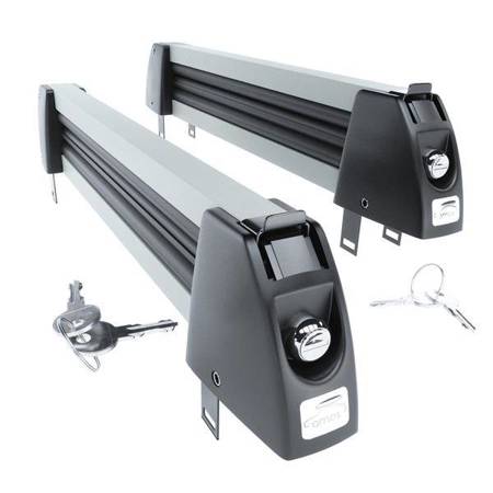 Skidrager - ski- en snowboarddrager - skirek - Amos - Ski-Lock 3 SILVER - skihouder op het dak voor 3 paar ski's of 2 snowboards