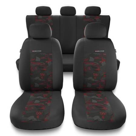 Universele autohoezen voor Alfa Romeo 146 (1994-2001) - autostoelhoezen - autostoelbeschermer set - Auto-Dekor - Elegance - rood