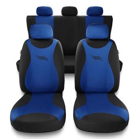 Universele autohoezen voor Alfa Romeo 156 I, II (1997-2007) - autostoelhoezen - autostoelbeschermer set - Auto-Dekor - Turbo - blauw