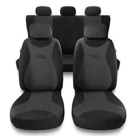 Universele autohoezen voor Alfa Romeo Giulietta (2010-2020) - autostoelhoezen - autostoelbeschermer set - Auto-Dekor - Turbo - donkergrijs