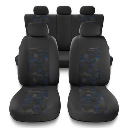 Universele autohoezen voor Audi A3 8L, 8P, 8V (1996-2019) - autostoelhoezen - autostoelbeschermer set - Auto-Dekor - Elegance - blauw