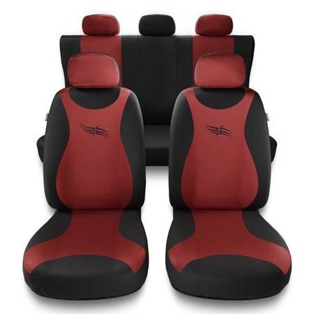 Universele autohoezen voor Audi A6 C4, C5, C6, C7, C8 (1994-2019) - autostoelhoezen - autostoelbeschermer set - Auto-Dekor - Turbo - rood