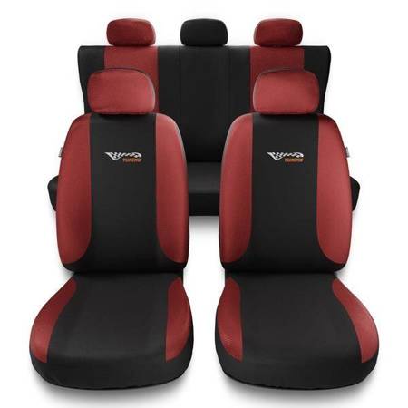 Universele autohoezen voor BMW 5 E34, E39, E60, E61, F10, G30, G31 (1988-2019) - autostoelhoezen - autostoelbeschermer set - Auto-Dekor - Tuning - rood