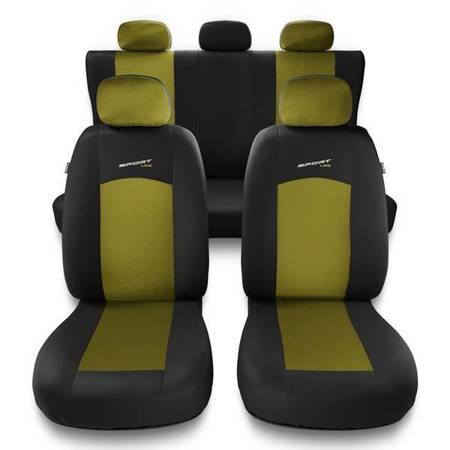 Universele autohoezen voor Citroen C3 I, II, III (2002-2019) - autostoelhoezen - autostoelbeschermer set - Auto-Dekor - Sport Line - geel