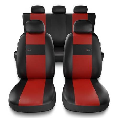 Universele autohoezen voor Daihatsu Sirion I, II, III (1998-2019) - autostoelhoezen - autostoelbeschermer set - Auto-Dekor - X-Line - rood