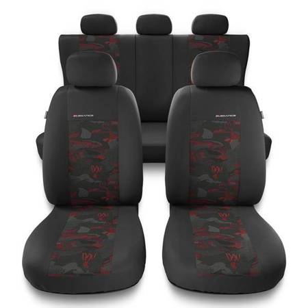 Universele autohoezen voor Ford Focus I, II, III, IV (1998-2019) - autostoelhoezen - autostoelbeschermer set - Auto-Dekor - Elegance - rood