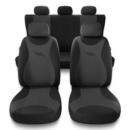 Universele autohoezen voor Mitsubishi Lancer V, VI, VII, VIII, IX (1988-2016) - autostoelhoezen - autostoelbeschermer set - Auto-Dekor - Turbo - donkergrijs